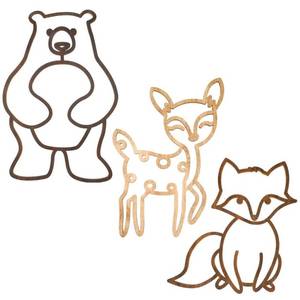 lot 42119 image: Yulejo Nursery Wall Decor 3 Pieces Jungle Theme Nursery Decor Wooden Animal Wall Decor Woodland Safari Wall Decor with Glue Points for Bedroom Decor (Deer, Bear, Fox)