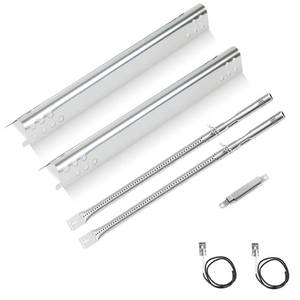 lot 42161 image: Grill Replacement Parts for Charbroil Performance 2 burner 463625217 463673517 463673519 463625219 300 Cabinet Liquid Propane, G470-5200-W1 Burner, G470-0004-W1 Heat Plate, Carryover Tubes, Igniters