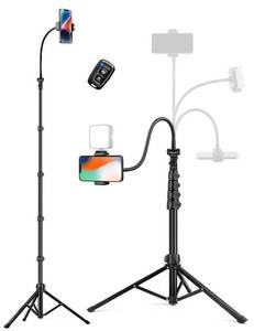 lot 42166 image: Phone Tripod, 86 Tall Tripod for iPhone with Flexible Gooseneck & Remote, Portable Cellphone Tripod Stand, Aluminum Travel Tripod for Selfies, Video Recording, Compatible with iPhone Android