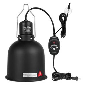 lot 42182 image: REPTIZOO Reptile Light Fixture with Dimming Thermostat, 5.5 Inch Deep Dome Lamp Fixture with Reptile Heat Lamp Bulb Temperature Controller Max 100W