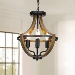 lot 42184 image: WOAEKR 13.1 Modern Farmhouse Hanging Pendant Lighting, 4-Light Rustic Interior Flush Mount Ceiling Light Fixture, Vintage Chandelier for Hallway Foyer Dining Room Entryway Kitchen Island Bedroom