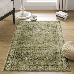 lot 42192 image: Vintage Design Floral Area Cream Rug Distressed Carpet Washable Non Slip Rug Kitchen Bedroom Dining Room 3x5 Cover Print,Tan Brown and Cream Beige