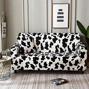 lot 42195 image: HOOBUY Printed Sofa Cover Stretch Couch Covers Patterned Loveseat Slipcovers for 2 Seater Cushion Couch Love Seat Set (BD, 2 SeaterLoveseat)