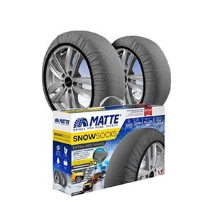 lot 42196 image: Bizymo Auto Snow Socks for Tires, Emergency Snow Traction for Vehicles Safe Travel on Ice, Frost, Snow, Extra Durable Snow Chains Equivalent Tire Chain Alternative Tire Socks