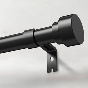 lot 42230 image: IFELS Heavy Duty Curtain Rods for Windows 66 to 120 Inch, 1 Inch Adjustable Black Curtain Rod Set with Easy Installation and Modern Design (A1,Black,30-120)