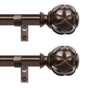 lot 42234 image: HOTOZON 2 Pack Antique Bronze Curtain Rod 32 to 86 Inch, 34 Inch Splicing Window Rods for window 20 to 82 Inches, Single Drapery Rod with Netted Finials