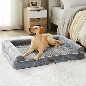 lot 42236 image: BFPETHOME Dog Beds for Large Dogs, Orthopedic Dog Bed for Medium Large Dogs, Egg- Foam Dog Crate Bed (XL(42  30  7) Inch, Grey)