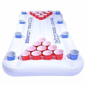 lot 42244 image: GoPong Pool Lounge Beer Pong Inflatable with Social Floating, White