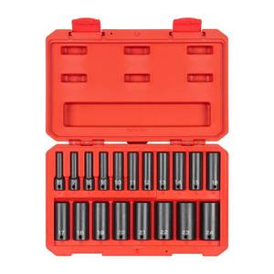 lot 42251 image: TEKTON 38 Inch Drive Deep 12-Point Impact Socket Set, 19-Piece (6-24 mm)  SID91307