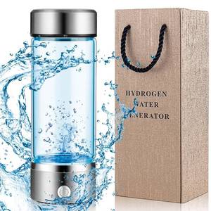 lot 42279 image: Hydrogen Water Bottle with PEM SPE Technology - 2024 for Men Women - A Portable Rechargeable Hydrogen Water Generator with Gift Box, Hydrogen Water Ionizer Machine for Home Office Travel (Silver)