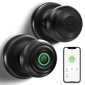 lot 42286 image: GeekTale Smart Door knob, Fingerprint Smart Lock Biometric Door knob with App Control, Great for Bedrooms,Cloakroom,Apartments Offices,Hotels Matte Black