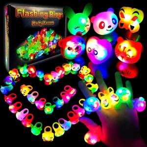 lot 42289 image: Wakestar - Pack LED Light Up Bumpy Rings Party Favors For Kids Prizes Box Toys For Birthday Classroom Rewards Treasure Box Prizes Toys Glow Party Supplies