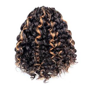 lot 42293 image: Curly Crochet Hair Beach Curl Water Wave Crochet Hair Deep Wave Wavy Braids Curly10 inch 8 packs P427 Braiding Beach Wave Curl Black ombre water wave synthetic hair extension (108P,P427)