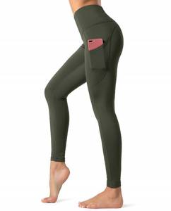 lot 42294 image: Dragon Fit High Waist Yoga Leggings with 3 Pockets,Tummy Control Workout Running 4 Way Stretch Yoga Pants (Large, Olive Green)
