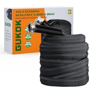 lot 42297 image: GUKOK Non-Expanding Garden Hose, Ultra Lightweight, Abrasion Resistant, Flexible, Durable, Kink-Free Garden Hose, RV, Marine and Camper Hose, 50-Feet