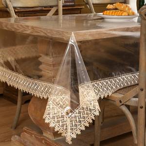 lot 42301 image: Lot of 2 Walrus Clear Vinyl Tablecloth Protector WaterproofOil-Proof Plastic Square Transparent Sheet Table Cover (54X54 Inch)