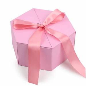 lot 42305 image: JOHOUSE Gift Box , Pink gift boxes with lids for presents, cute gift box for women empty, for Mothers Day,  Birthday, Wedding,Valentine, Anniversary, graduation party, Baby Shower - 8 inch, Ribbon Filler