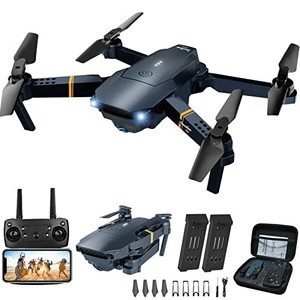 lot 42326 image: MOCVOO Drones with Camera for Adults Kids, Foldable RC Quadcopter, Helicopter Toys, 1080P FPV Video Drone for Beginners, 2 Batteries, Carrying Case, One Key Start, Altitude Hold,Headless Mode,3D Flips