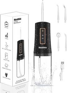 lot 42327 image: iHealthia-Water-Flosser-Teeth-Oral-Irrigator,Rechargeable-Waterproof,Portable Cordless,Water flossers, 3 Modes 4 Nozzles, for Home&Travel Ordinary Black
