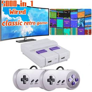 lot 42334 image: Super Classic Retro Game Console,Classic Game System Built in 5000 Different Classic Video Games,4k HD Output and Dual Wired Controllers,Advanced Game Solution