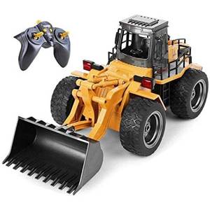 lot 42337 image: Top Race 6 Channel Full Functional Front Loader RC Remote Control Construction Toy Tractor Lights & Sounds 2.4Ghz Remote Control Tractor Toys Remote Control Bulldozer RC Construction Vehicles Boy Toys