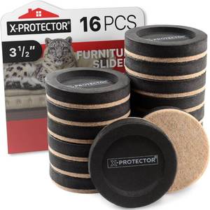 lot 42347 image: Felt Furniture Sliders for Hardwood Floors X-PROTECTOR 16 PCS 3.5 - Furniture Slider with Unique Design - Heavy-Duty Furniture Movers for Hard Surfaces - Felt Sliders - Move Your Furniture Easily