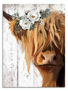 lot 42351 image: HLJ ART Cow Print Farmhouse Wall Decor - Abstract Canvas Paintings Picture Prints Artwork for Home Decor (Brown, 11 x 14inch)