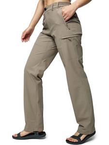 lot 42353 image: MIER Womens Quick Dry Cargo Pants Lightweight Tactical Hiking Pants With 6 Pockets, Stretchy and Water-Resistant, Rock Grey, 14, Casual
