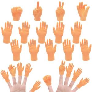 lot 42361 image: 14 Pcs Tiny Finger Hands,Premium Rubber Mini Tiny Finger Hands,Flat Hand Style Mini Hand Finger Puppets for Puppet Show,Gag Performance,Party Favors