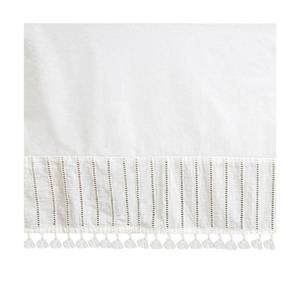 lot 42362 image: Crane Baby Wrap Around Bed Skirt for Crib, Cotton Crib Skirt for Boys and Girls Nursery, White, 28w x 52h x 16d