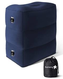 lot 42366 image: Sunany Inflatable Foot Rest Pillow for Travel, KidsAdults Airplane Travel Pillow-Adjustable Height Cushions,for Kids to Sleep While Traveling,Suitable for Office, Home and Any Travel��Blue��