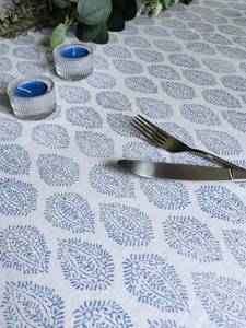 lot 42383 image: ATOSII Amalfi 100% Cotton Boho Rectangle Fall Tablecloth, Handblock Print Table Cloth for Kitchen I Dining Table Linen Fall D�cor I Parties Wedding Outdoor Christmas Thanksgiving I Fall 60 X 90 Inches