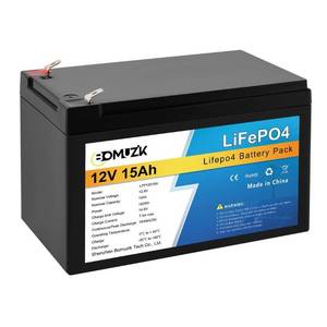 lot 42391 image: BOMUZIK 12V 15Ah LiFePO4 Battery, Rechargeable Deep Cycle Lithium Batteries Replace UB12120, EXP1212, 6FM12, LHR12-12, GPS12-12, ML15-12 NT12-15,F2