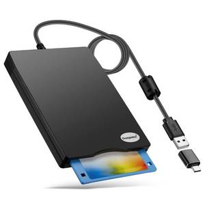 lot 42396 image: Chuanganzhuo Floppy Disk Reader, 3.5 inch External USB Type C Floppy Disk Drive for PC, Laptop and Desktop Compatible with Windows 1110872000XP, Black, Frosted Texture