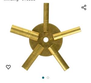 lot 42397 image: SE Brass Clock Winding Key 5-in-1 Odd Sizes- Durable Universal Clock Key for Efficient Winding - JT6335