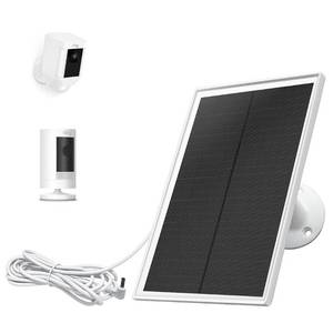 lot 42398 image: Solar Panel Charger for Ring Camera, Compatible with Ring Stick Up Cam Battery, Ring Spotlight Cam Battery, Not for Spotlight PlusPro, Waterproof, 6W Fast Charging, DC3.5mm Plug (White)