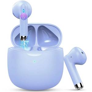 lot 42400 image: Wireless Earbuds, Bluetooth 5.3 Headphones in Ear with Noise Cancelling Mic, Earbuds Stereo Bass, IP7 Waterproof Sports Earphones, 32H Playtime USB C Charging Ear Buds Purple for Android iOS
