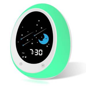lot 42421 image: BUTTING Kids Alarm Clock, Toddler Sleep Training Clock with Sun & Moon, Sound Machine, Night Light, Ok to Wake Alarm Clock for Children