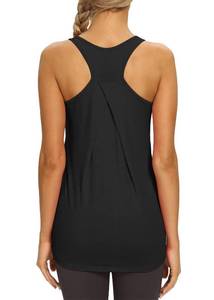 lot 42446 image: Mippo Long Workout Tops Athletic Top Womens Tank Tops Loose Fit Yoga Tennis Gym Sports Running Exercise Shirts High Neck Racerback Tank Top for Women Black M