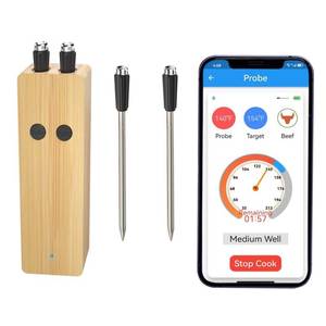 lot 42449 image: Smart Wireless Meat Thermometer 360FT APP Control Bluetooth Wireless Digital Cooking Thermometer for Grilling and SmokingBBQOvenSmokerAir FryerStove (2Probes)