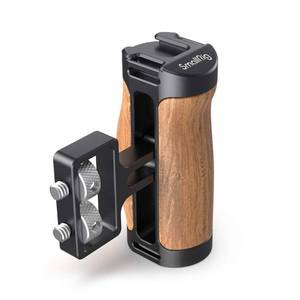 lot 42455 image: SMALLRIG Wooden Mini Handle Side Handgrip with 14-20 Screws for Mirrorless Digital Camera DSLR Camera Small Camera Cage with Cold Shoe Mount Built-in Wrench, Up and Down Adjustable - 2913