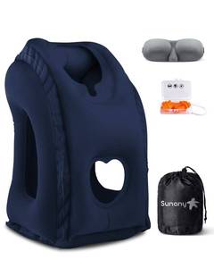 lot 42466 image: Sunany Travel Pillow, Inflatable Neck Pillow Used for AirplanesCarsBusesTrainsOffice Napping with Eye MaskEarplugs (Blue)