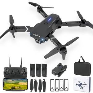 lot 42473 image: FLYVISTA Mini Drone with Camera for Adults Kids, 1080P WiFi FPV Camera Drone with 3 Batteries, One-Click Take OffLanding, Altitude Hold, Headless Mode, 360° Flips, 3-Gear Speeds, Emergency Stop, Carrying Case, Toys Gifts for Kids and Adults Beginner