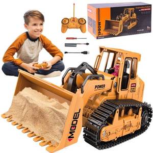 lot 42483 image: 120 Construction Bulldozer Toy - Kids Toy Engineering Digger Truck, Remote Control Hydraulic Toy Car for 6 7 8 9 Year Old Boys Girls, Beginner Car Tractor Vehicle Birthday Gifts for Kids