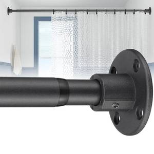 lot 42502 image: Heavy Duty Shower Rod - Industrial Shower Curtain Rod Wall Mounted for Bathroom,Closet,Room Divider,Outdoor Patio - 28 to 76Adjustable Shower Pole - Matte Black