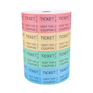 lot 42508 image: Essential 8000 Assorted Raffle Tickets Rolls Double Raffle Tickets Set of 4 Assorted Colors Raffle Tickets Printable for Leisure, Movie Watching, Entertainment