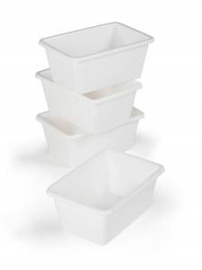 lot 42528 image: Humble Crew Small, White Plastic Storage Bins, Set of 4