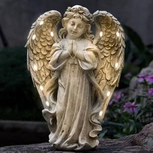 lot 42530 image: Solar Garden Angels Outdoor Statue - Kneeling Angel Figurines Sculpture Garden Decoration, Yard Art Angel for Patio, Balcony, Yard, Lawn Ornament and Housewarming Gift.