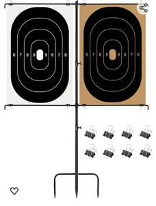 lot 42536 image: Guyuyii Shooting Target Stand - Adjustable Range Target Holder With 8pcs Metal Hinge Clips - Paper Target Stand For Shooting, Firearms, Pistol, Handgun, Rifle, Shotgun, Pellet Gun, Gun Practice, Outdoor Range