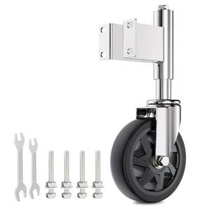 lot 42538 image: Homhoo Spring Loaded Gate Casters 6 Heavy Duty Gate Caster Wheels with Hardware 600 Lbs Load Capacity